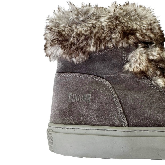NWT Cougar Waterproof Suede with Faux Fur Dasha Snow Boot Pewter Gray Size 9 - Picture 3 of 13
